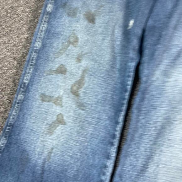 Polo Ralph Lauren Yacht Club Cinch Buckle Back Jeans Distressed Marine Wide Leg - Picture 8 of 8